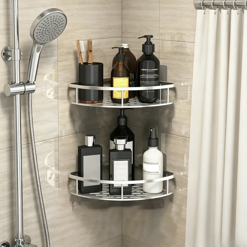 Tech Accessories Organizer - yesNo Drill Wall Mount Bathroom Corner