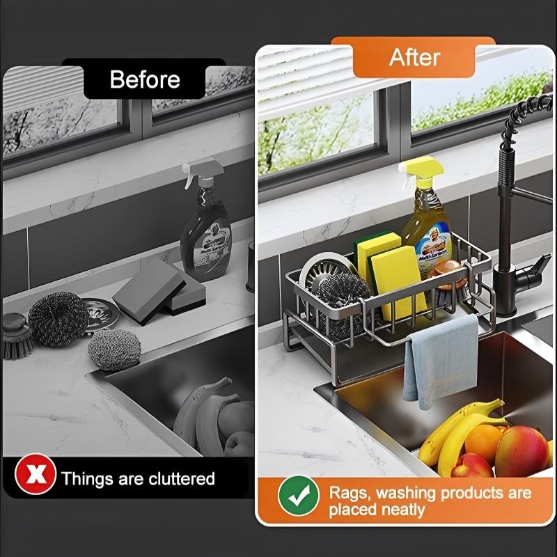 Sponge Drainer Rack With Towel - đánh giá và giá Tech Accessories Organizer