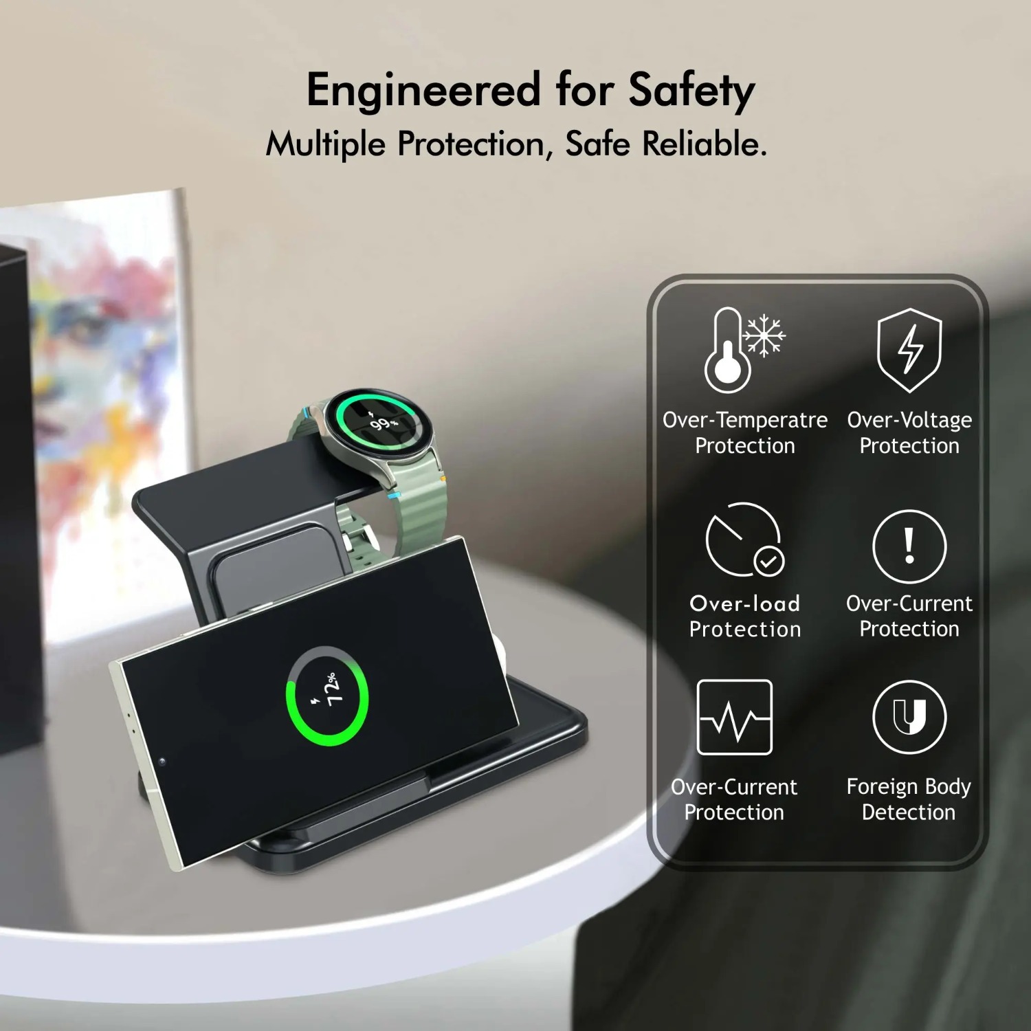 Desktop 3-in-1 Wireless Charge - đánh giá và giá Wireless Charger 3 In 1