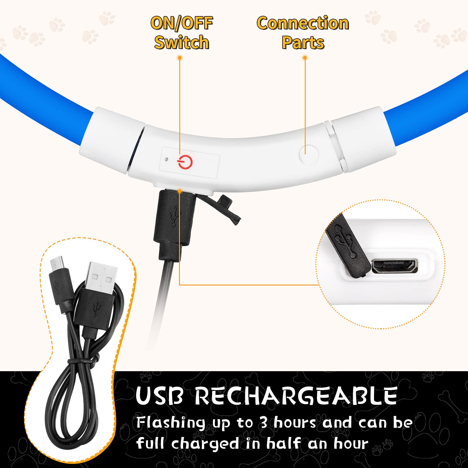 Silicone LED Dog Collar Rechar - đánh giá và giá Tech Dog Accessories