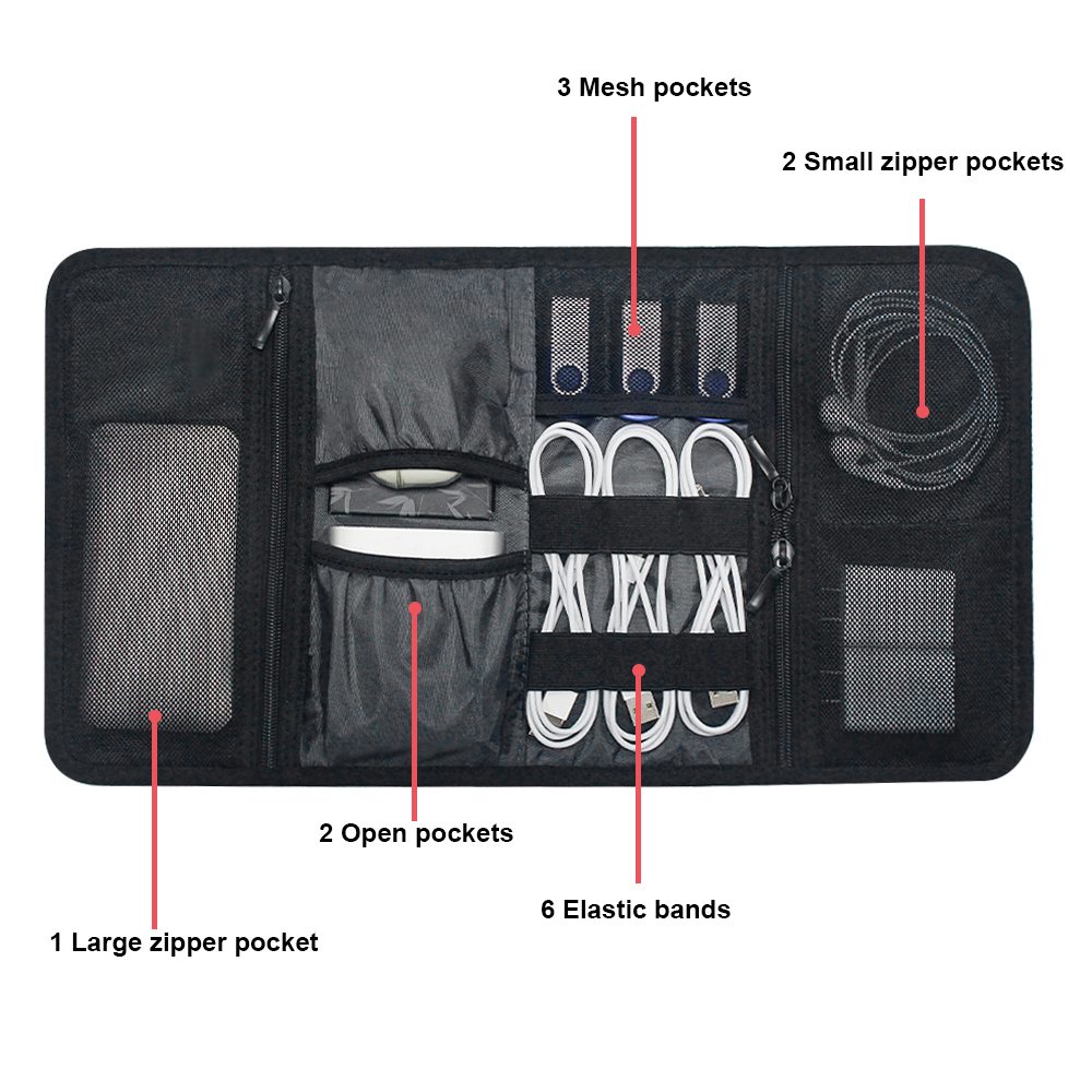 Tech Organizer Bag Cable Stora - đánh giá và giá Tech Accessories Organizer