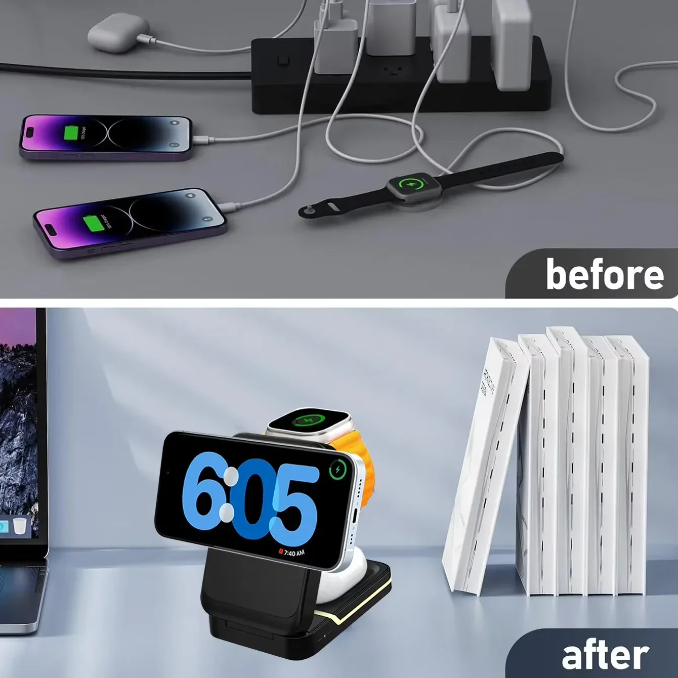3 in 1 Magnetic Foldable Trave - đánh giá và giá Wireless Charger 3 In 1