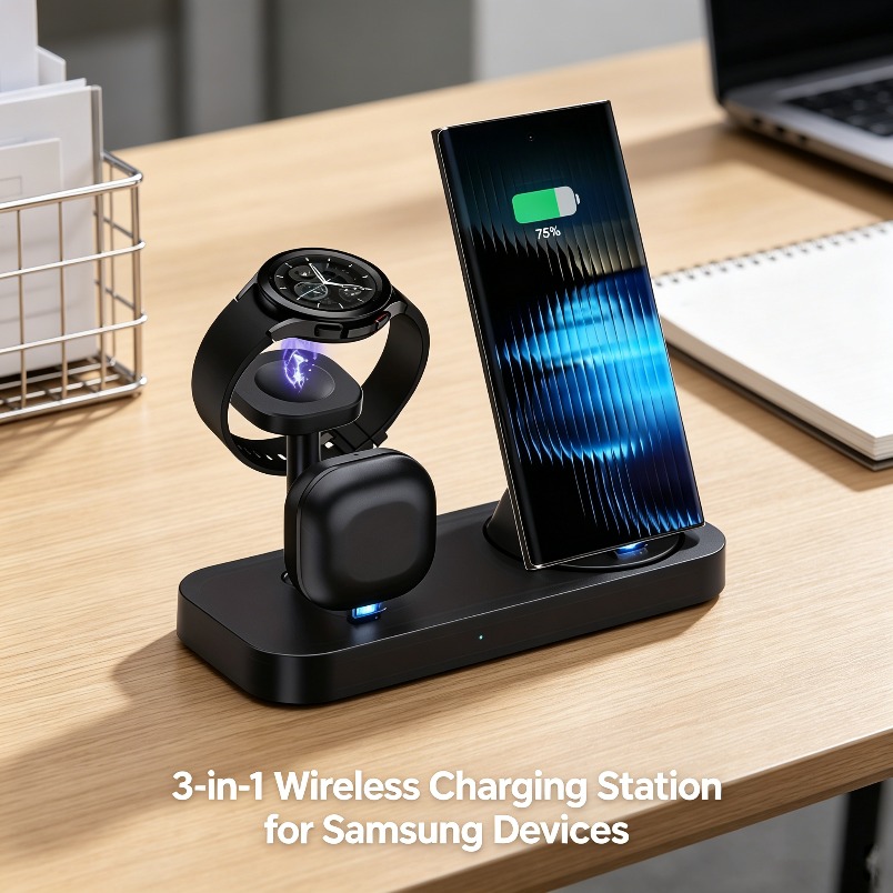 3 in 1 Wireless Charger Dual C - đánh giá và giá Wireless Charger 3 In 1