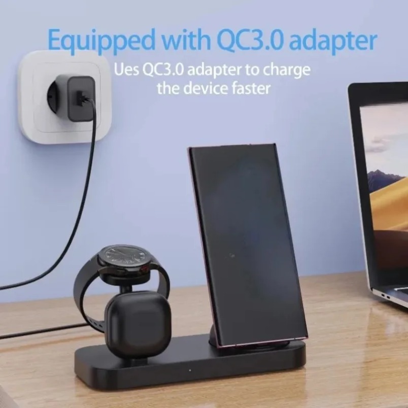 3 in 1 Wireless Charger Dual C - đánh giá và giá Wireless Charger 3 In 1