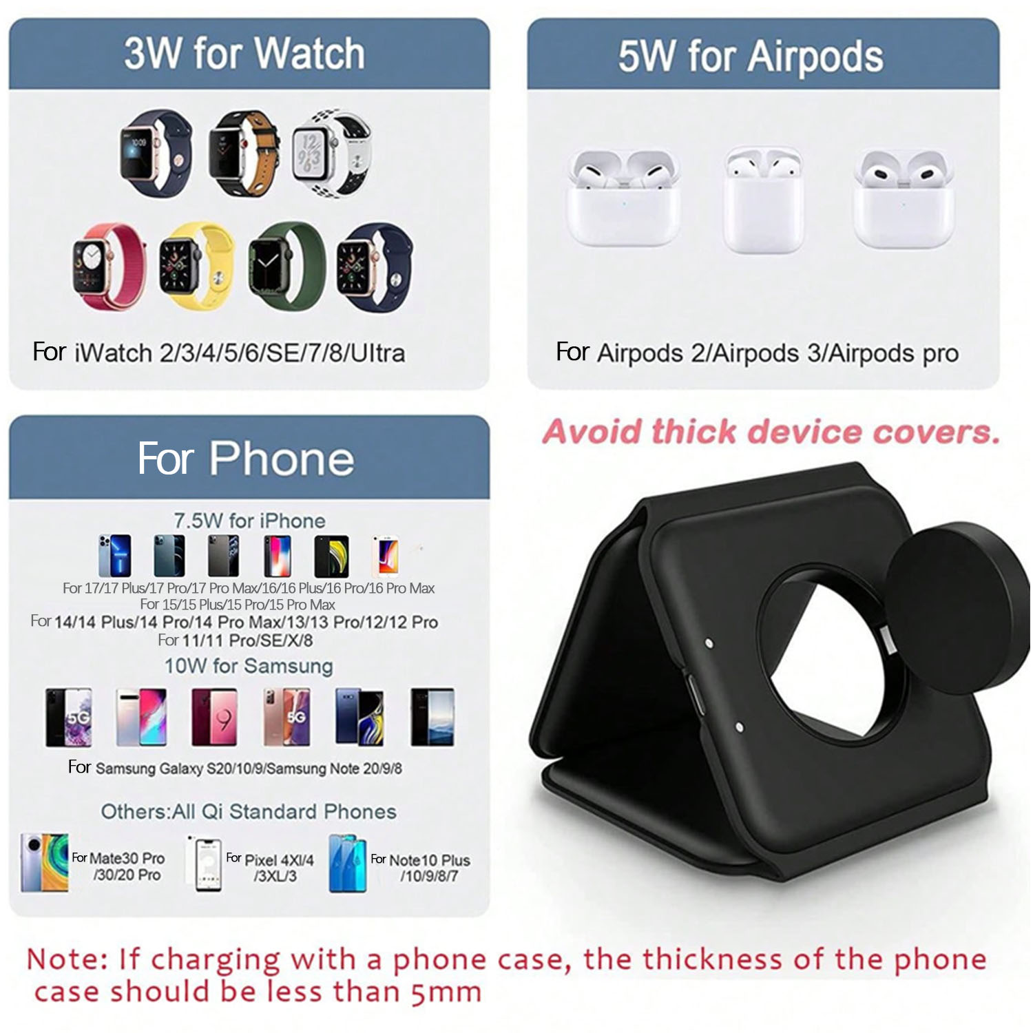 3 In 1 Wireless Charging Stati - đánh giá và giá Wireless Charger 3 In 1