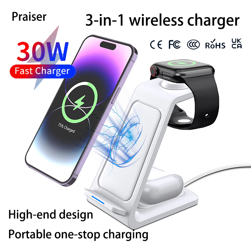 15W 3 in 1 Wireless Charger St - đánh giá và giá Wireless Charger 3 In 1